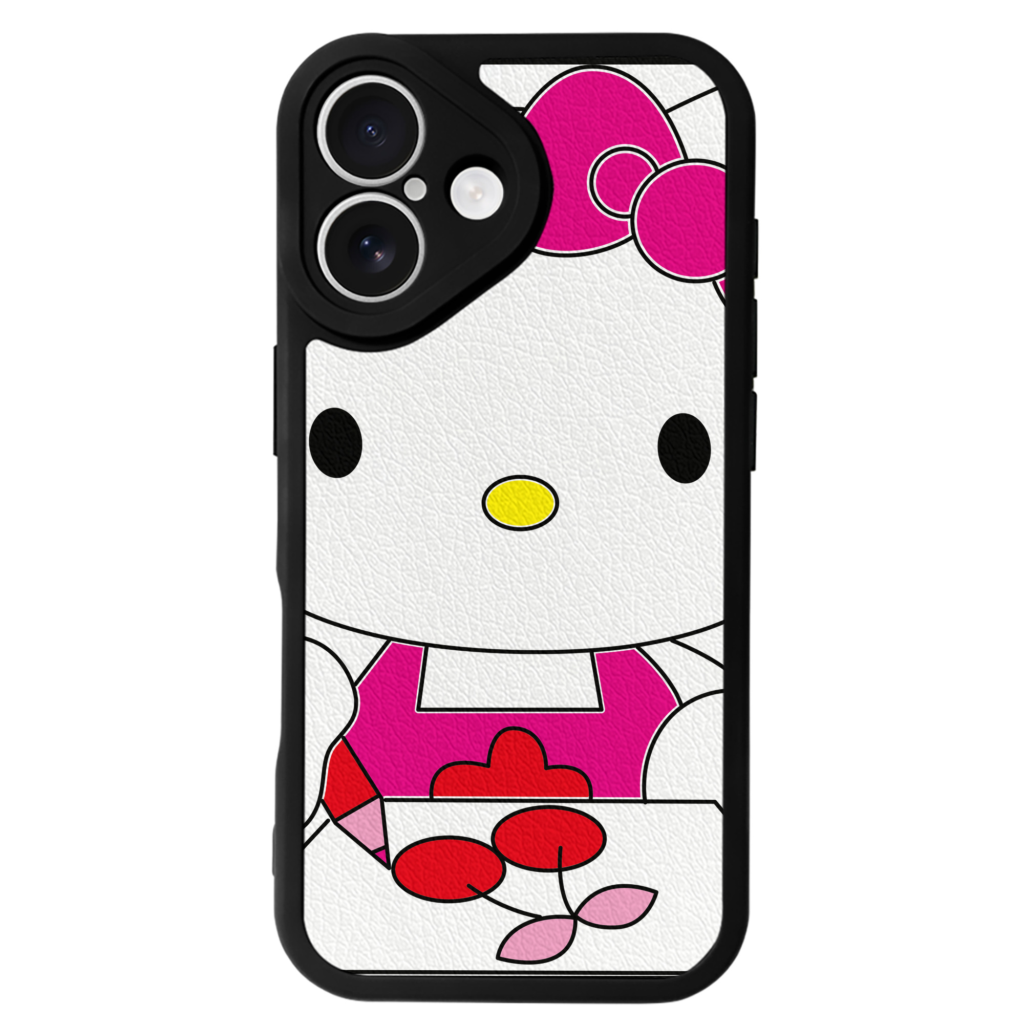 （画像用） Hello Kitty ハローキティ 【iPhone 16シリーズ対応】シリコンスマホケース（レザー調） 材質：シリコン